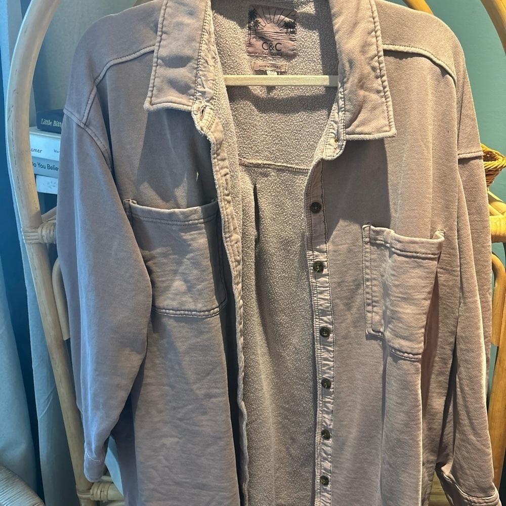 C&C California Shacket in Taupe